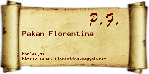 Pakan Florentina névjegykártya